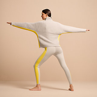 HERMES レディース ヨガブラ テクニカルニット グレー イエロー S Yoga pullover - Grey | Hermès USA